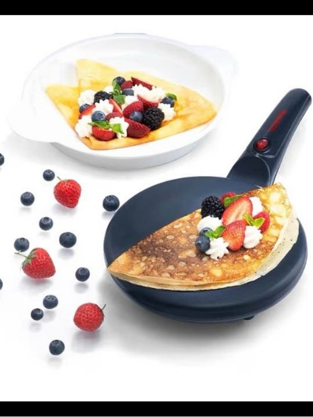 NEW - Gourmia 8” Electric Crepe Maker – Nonstick Ceramic Surface, One-Touch Oper